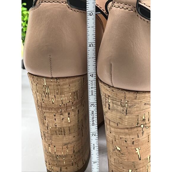 Coach Leather Isla Metallic Wedge Sandal Size 6 MSRP $165 New With Box - Picture 6 of 9